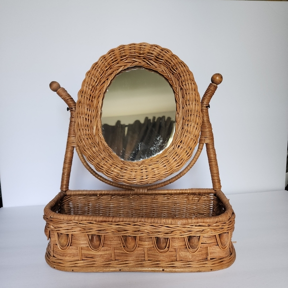 Wicker mirror caddy vintage - Picture 4 of 5